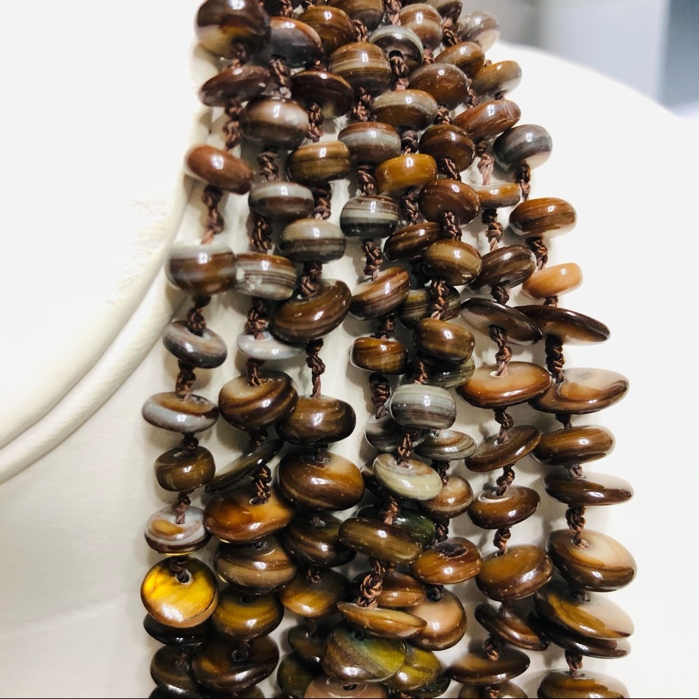 Multi strand Brown Beaded Necklace
